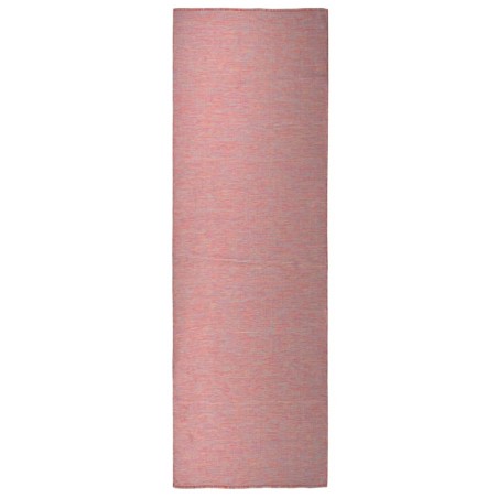 Tapis à tissage plat d'extérieur 80x250 cm Rouge 