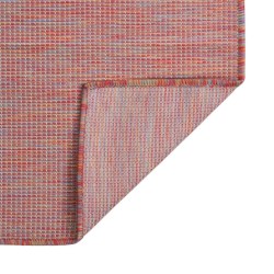 Tapis à tissage plat d'extérieur 80x250 cm Rouge 