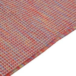 Tapis à tissage plat d'extérieur 80x250 cm Rouge 