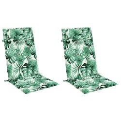 Coussins de chaise à dossier haut lot de 2 modèle de feuille 