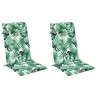 Coussins de chaise à dossier haut lot de 2 modèle de feuille 