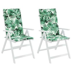 Coussins de chaise à dossier haut lot de 2 modèle de feuille 