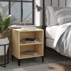 Table de chevet avec pieds en métal chêne sonoma 40x30x50 cm 