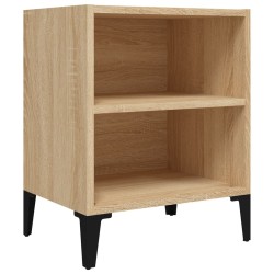 Table de chevet avec pieds en métal chêne sonoma 40x30x50 cm 