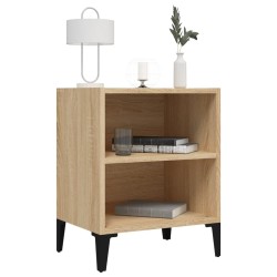 Table de chevet avec pieds en métal chêne sonoma 40x30x50 cm 