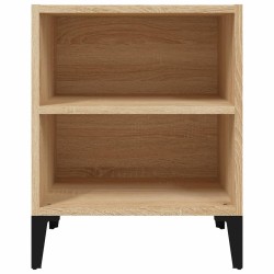 Table de chevet avec pieds en métal chêne sonoma 40x30x50 cm 