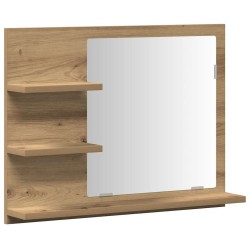 Armoire à miroir salle de bain chêne artisanal 60x10,5x45 cm 
