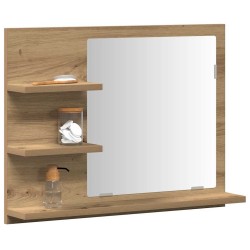 Armoire à miroir salle de bain chêne artisanal 60x10,5x45 cm 