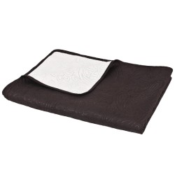 Couvre-lit à double face matelassé 230 x 260 cm Crème et marron 