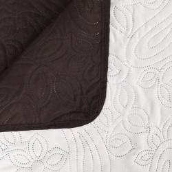 Couvre-lit à double face matelassé 230 x 260 cm Crème et marron 