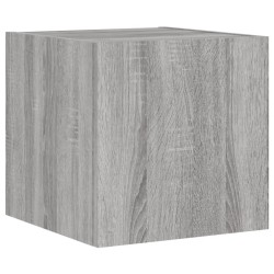 Meuble TV mural avec lumières LED sonoma gris 30,5x35x30 cm 