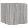 Meuble TV mural avec lumières LED sonoma gris 30,5x35x30 cm 