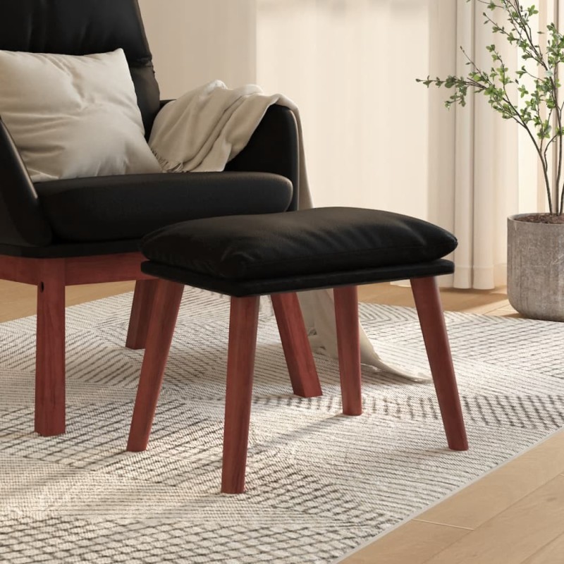 Repose-pied Noir 45x29,5x35 cm Similicuir 