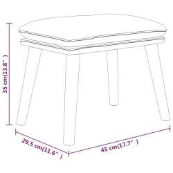 Repose-pied Crème 45x29,5x35 cm Tissu 