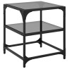 Table basse avec dessus en verre noir 40x40x45 cm acier 