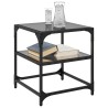 Table basse avec dessus en verre noir 40x40x45 cm acier 