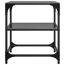 Table basse avec dessus en verre noir 40x40x45 cm acier 