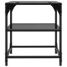 Table basse avec dessus en verre noir 40x40x45 cm acier 