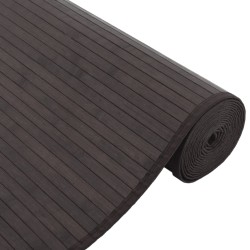 Tapis rectangulaire marron foncé 80x300 cm bambou 