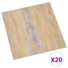Dalles de plancher autoadhésives 20 pcs PVC 1,86 m² marron 