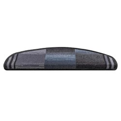 Tapis d'escalier autoadhésifs 5 pcs 65x21x4 cm Noir et gris 