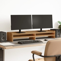 Support de moniteur chêne artisanal 100x24x16cm bois ingénierie 