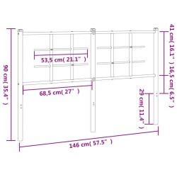 Tête de lit métal blanc 140 cm 