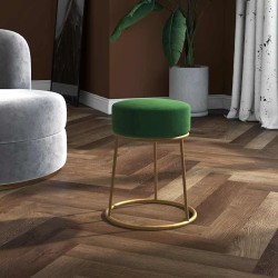Tabouret rond Vert Velours 