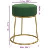 Tabouret rond Vert Velours 