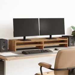 Support de moniteur vieux bois 100x24x16 cm bois d'ingénierie 