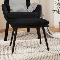 Repose-pied Noir 45x29,5x35 cm Tissu et similicuir 