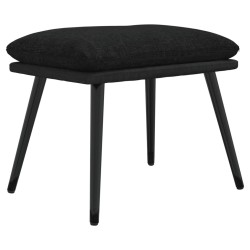Repose-pied Noir 45x29,5x35 cm Tissu et similicuir 