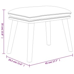 Repose-pied Rouge bordeaux 45x29,5x35 cm Velours 