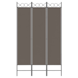 Cloison de séparation 3 panneaux Anthracite 120x200 cm Tissu 