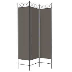 Cloison de séparation 3 panneaux Anthracite 120x200 cm Tissu 