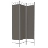Cloison de séparation 3 panneaux Anthracite 120x200 cm Tissu 