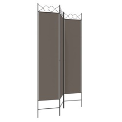Cloison de séparation 3 panneaux Anthracite 120x200 cm Tissu 