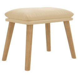 Repose-pied Blanc crème 45x29,5x35 cm Velours 