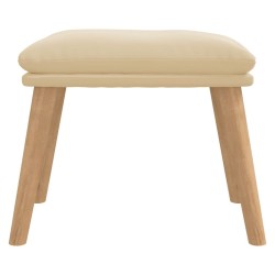 Repose-pied Blanc crème 45x29,5x35 cm Velours 