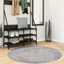 Tapis shaggy PAMPLONA poils longs moderne bleu Ø 120 cm 