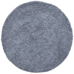 Tapis shaggy PAMPLONA poils longs moderne bleu Ø 120 cm 