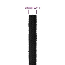 Corde de bateau Noir complet 18 mm 25 m Polypropylène 
