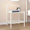 Table de chevet Blanc/transparent 45x34,5x62,5cm Métal et verre 