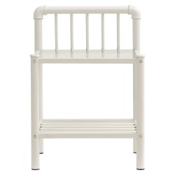 Table de chevet Blanc/transparent 45x34,5x62,5cm Métal et verre 