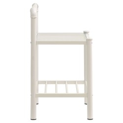 Table de chevet Blanc/transparent 45x34,5x62,5cm Métal et verre 
