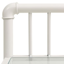 Table de chevet Blanc/transparent 45x34,5x62,5cm Métal et verre 