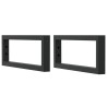 Supports d'étagères pour lavabo 2 pcs noir rectangulaire acier 