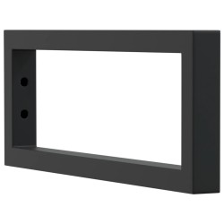 Supports d'étagères pour lavabo 2 pcs noir rectangulaire acier 