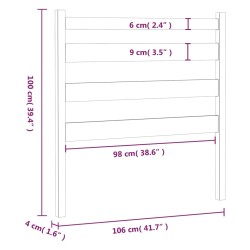 Tête de lit Marron miel 106x4x100 cm Bois massif de pin 