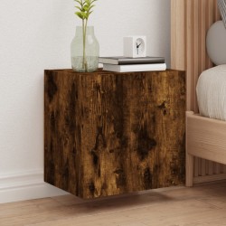 Meuble TV mural chêne fumé 40,5x30x40 cm bois d'ingénierie 
